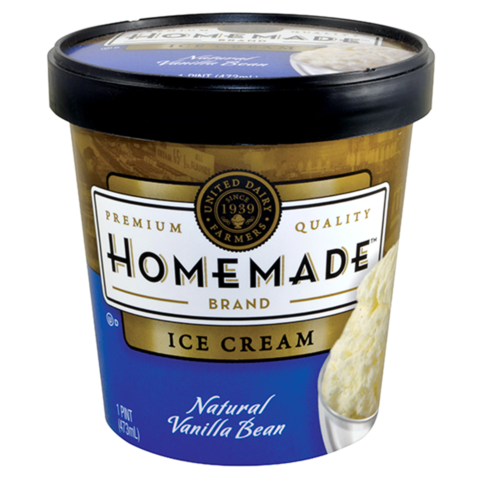 slide 1 of 1, United Dairy Farmers Homemade Natural Vanilla Bean Ice Cream, 16 oz