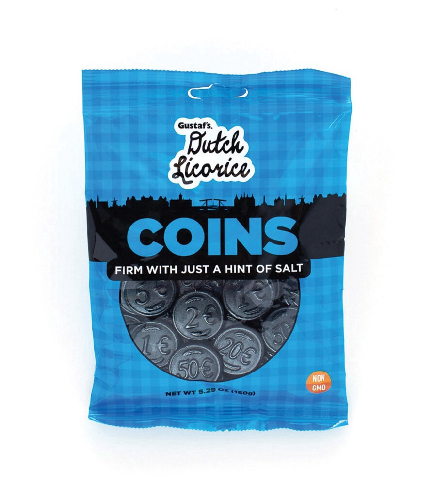 slide 1 of 1, Gustaf's Dutch Licorice Coins, 5.29 oz