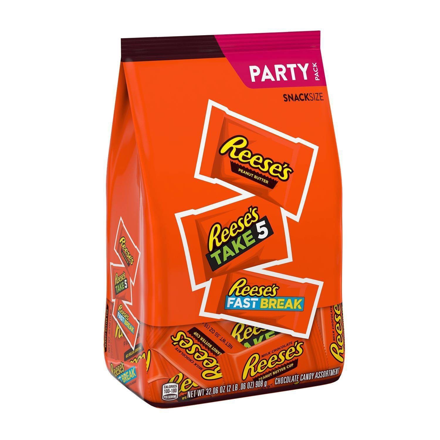 slide 1 of 1, Reese's Milk Chocolate Peanut Butter Snack Size Assortment Party Pack, 32.6 oz