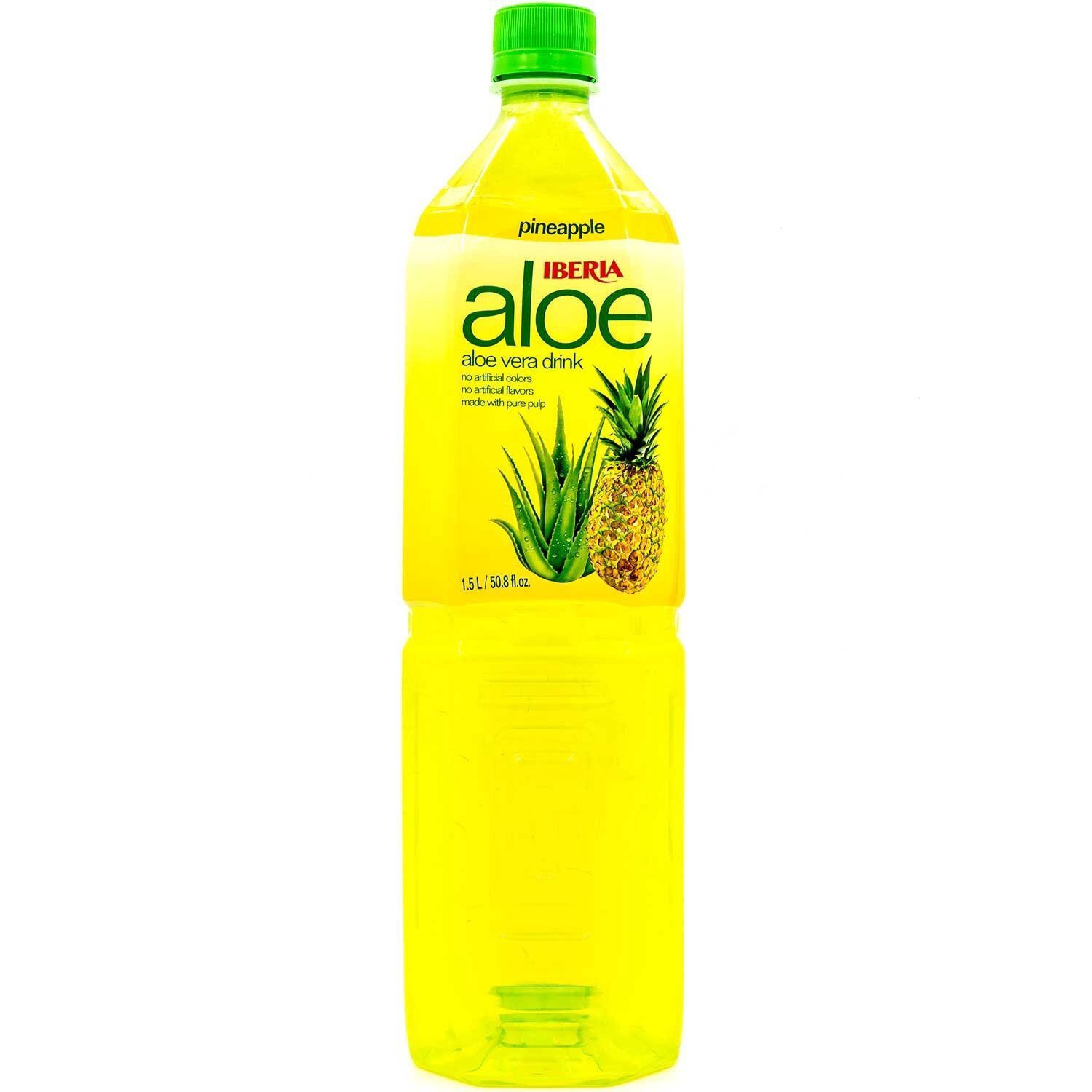 slide 1 of 4, IBERIA aloe Pineapple Aloe Vera Drink - 50.8 fl oz Bottle, 50.8 fl oz