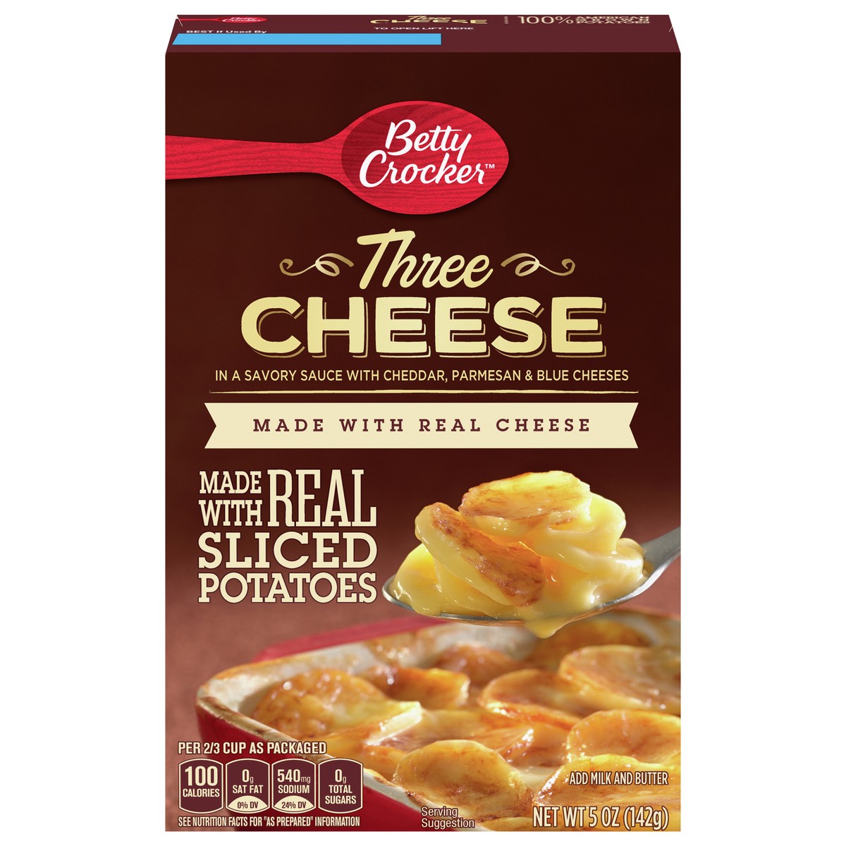 slide 3 of 13, Betty Crocker Three Cheese Potatoes, Made with Real Cheese, 5 oz, 5 oz