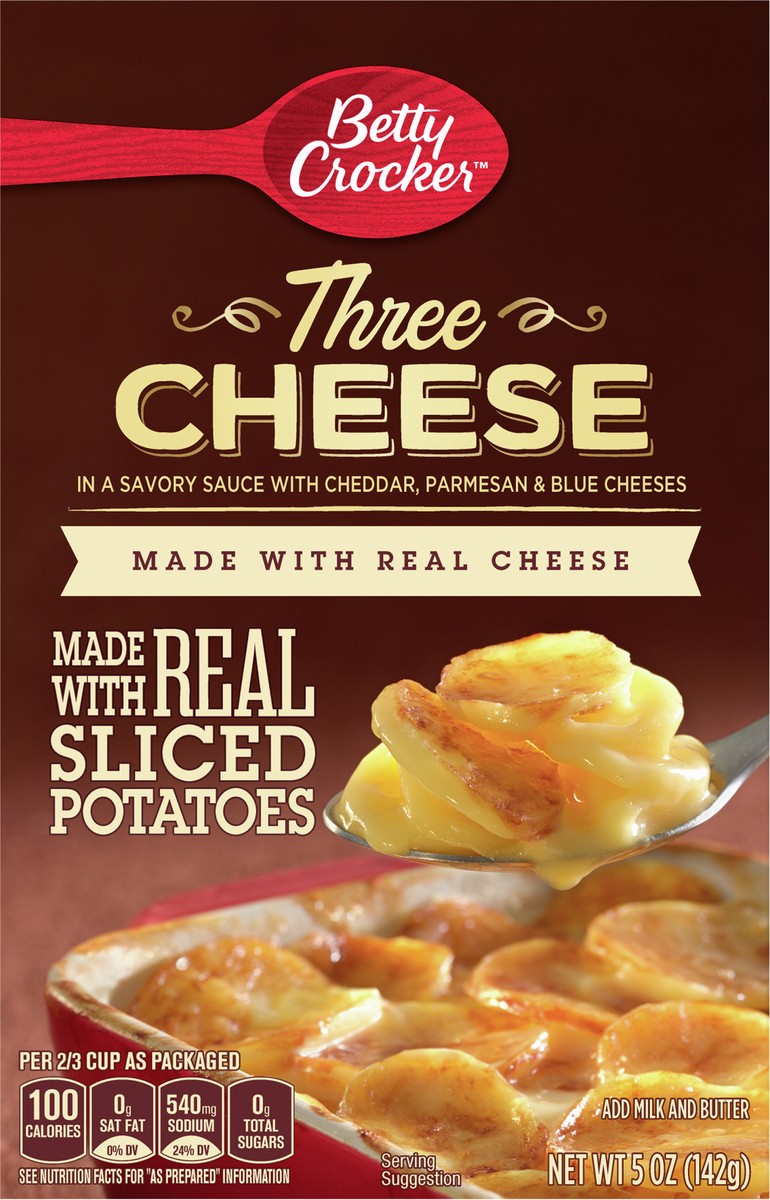 slide 9 of 13, Betty Crocker Three Cheese Potatoes, Made with Real Cheese, 5 oz, 5 oz