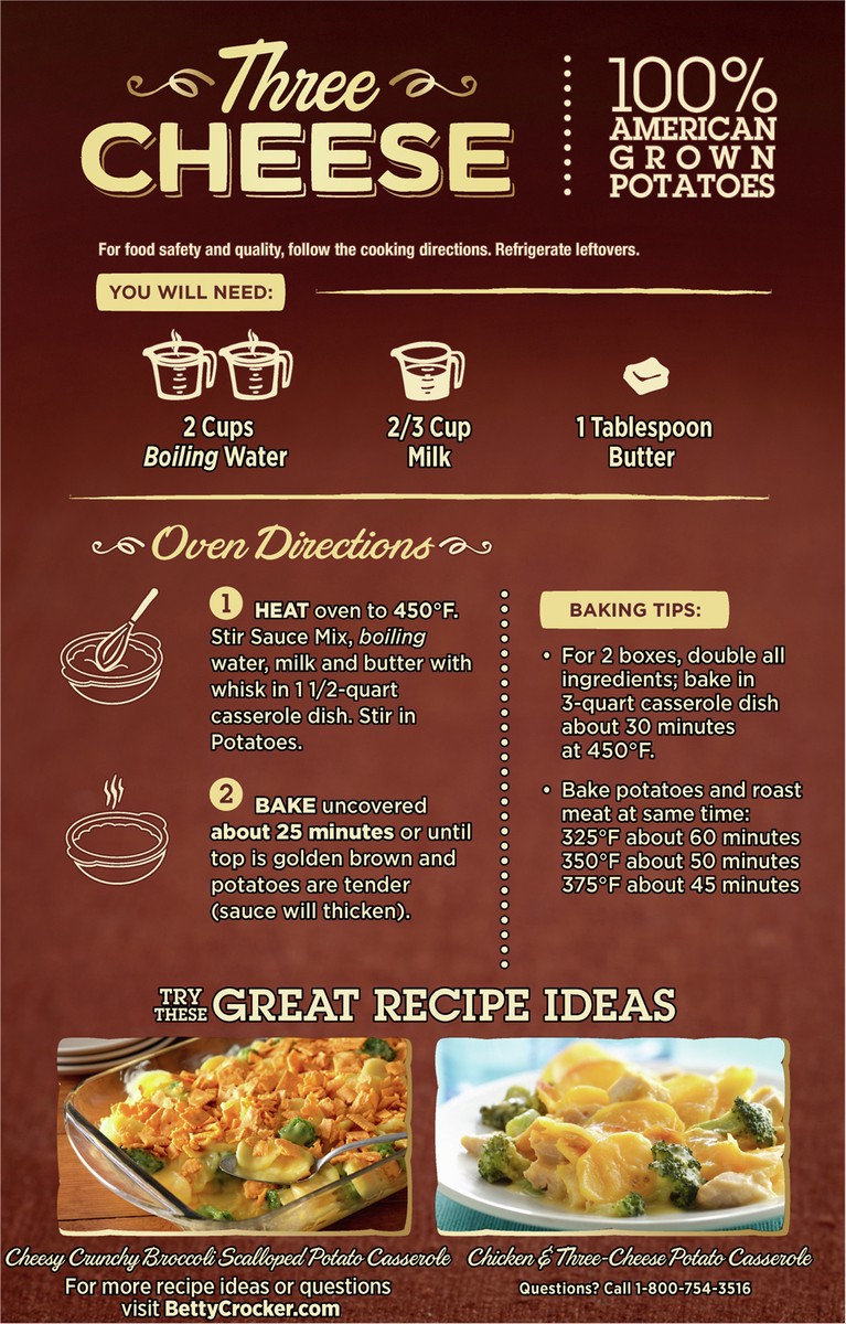 slide 8 of 13, Betty Crocker Three Cheese Potatoes, Made with Real Cheese, 5 oz, 5 oz