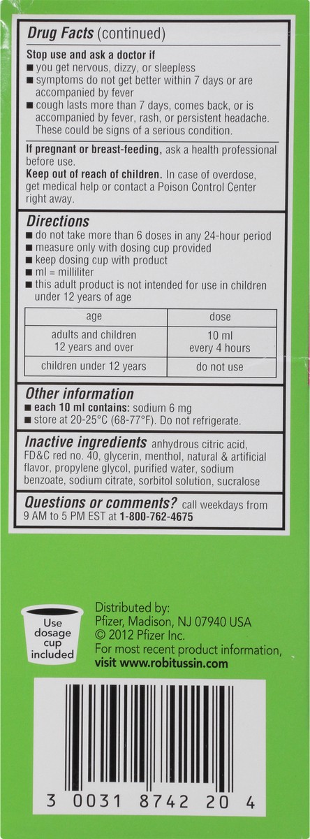 slide 7 of 9, Robitussin Peak Cold Multi-Symptom Cold CF, Cold and Cough Medicine for Adults - 8 Fl Oz Bottle, 8 fl oz