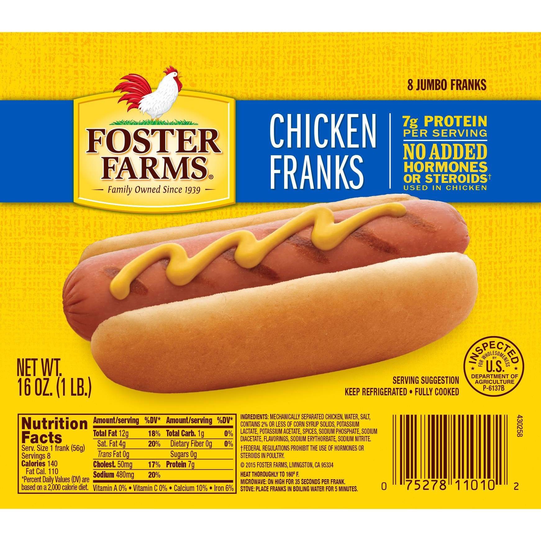 slide 1 of 3, Foster Farms Chicken Franks, 16 oz