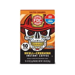 FDC Fire Department Coffee, Skull-Crushing Instant Coffee, Salted Caramel, Pack Of 10