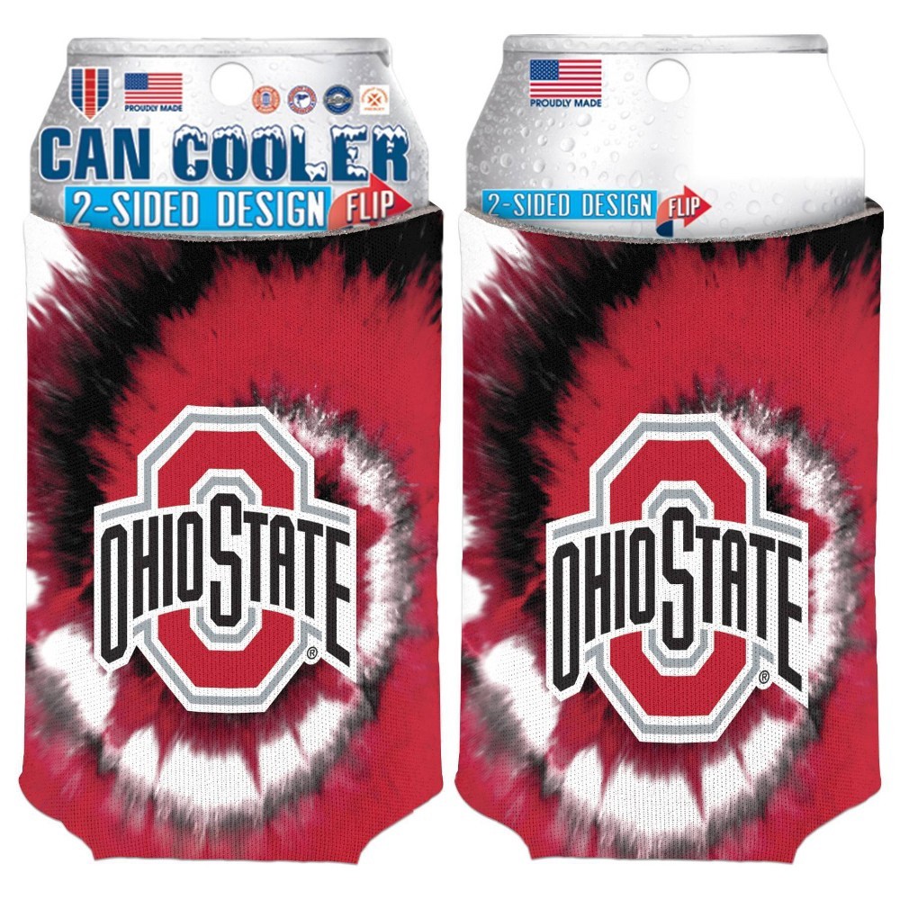slide 3 of 3, NCAA Ohio State Buckeyes Tie-Dye Can Cooler, 1 ct