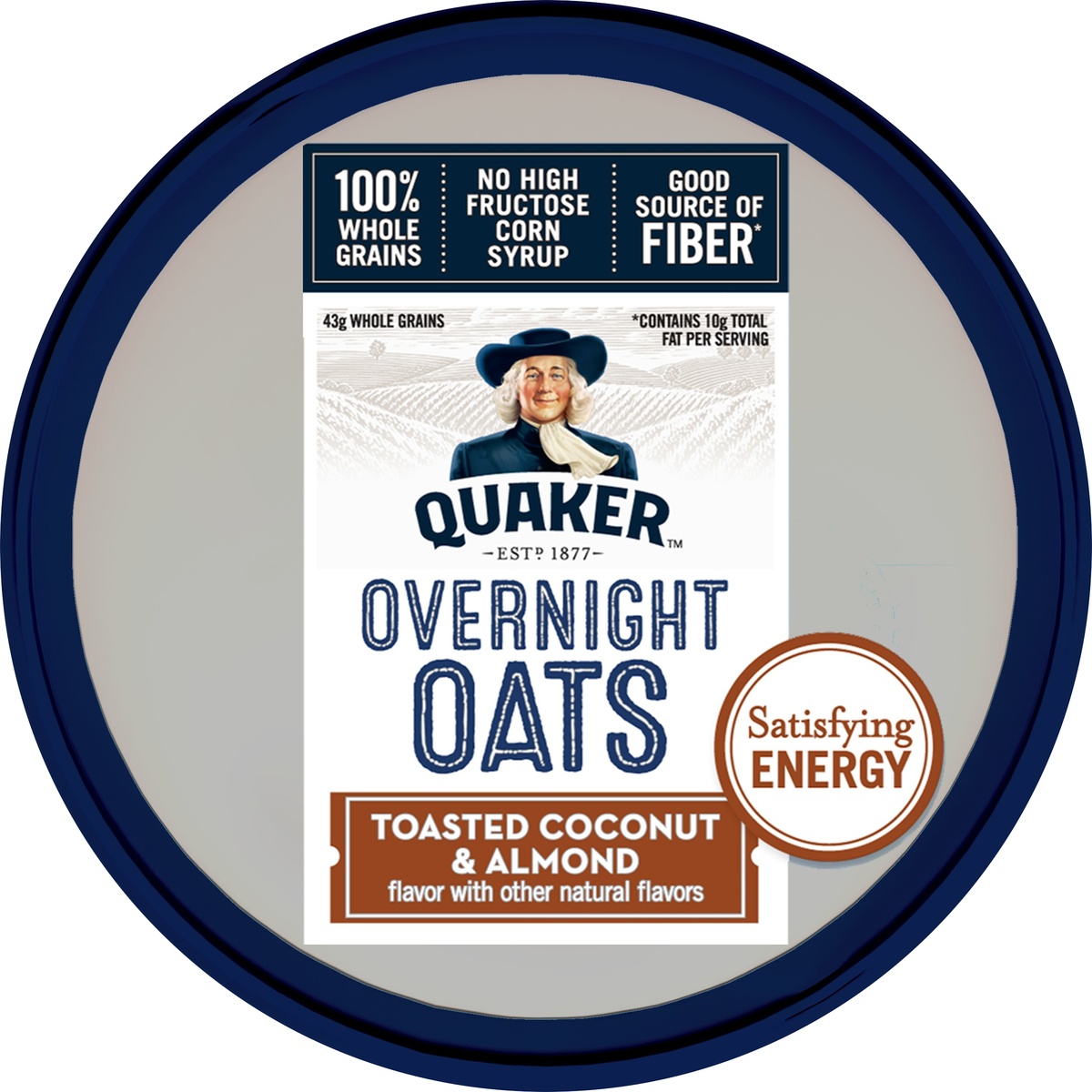 slide 4 of 6, Quaker Overnight Oats Toasted Coconut & Almond Crunch, 2.43 oz