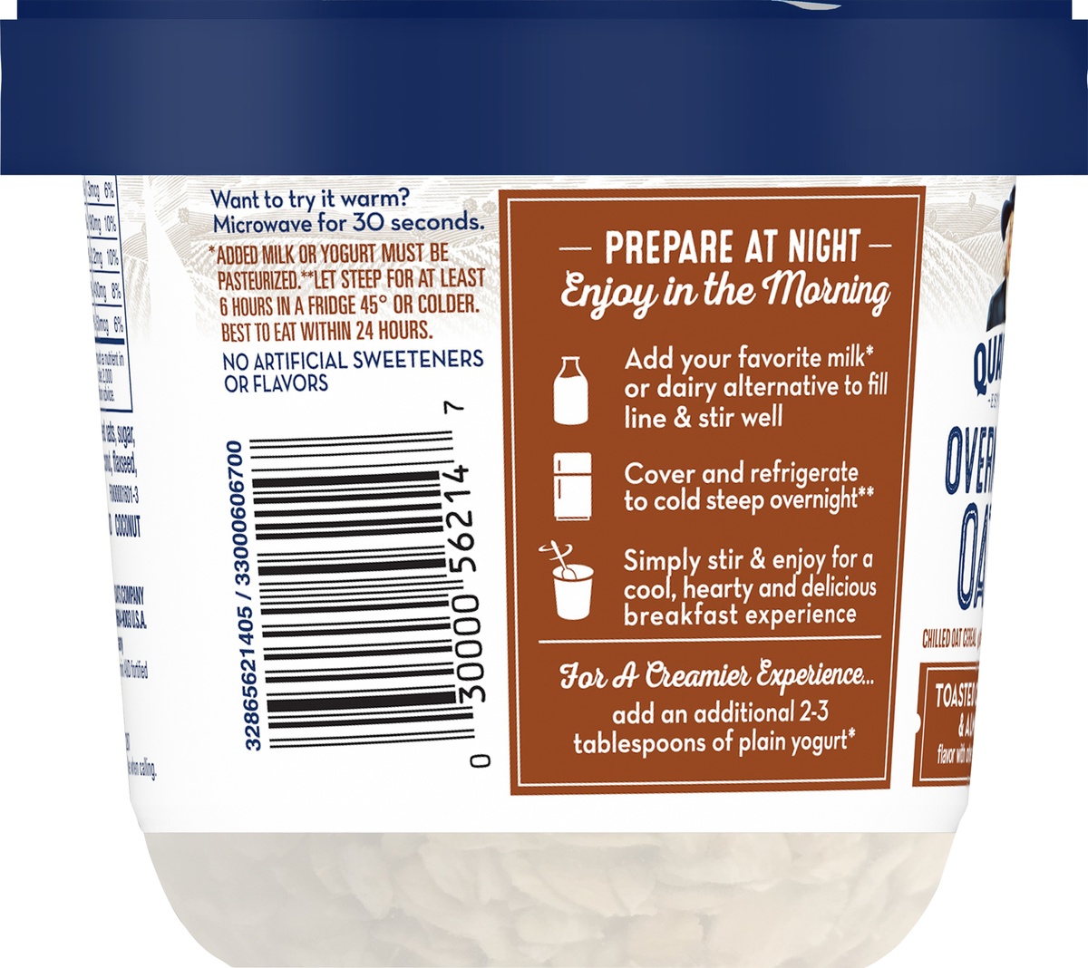 slide 5 of 6, Quaker Overnight Oats Toasted Coconut & Almond Crunch, 2.43 oz