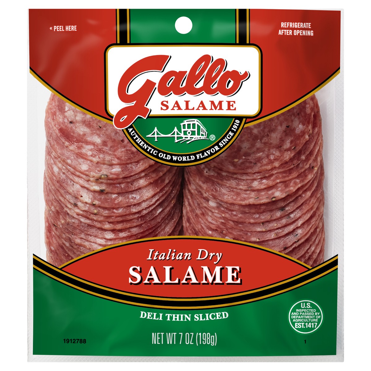slide 1 of 3, Gallo Deli Thin Sliced Italian Dry Salami Lunch Meat, 7 oz, 7 oz