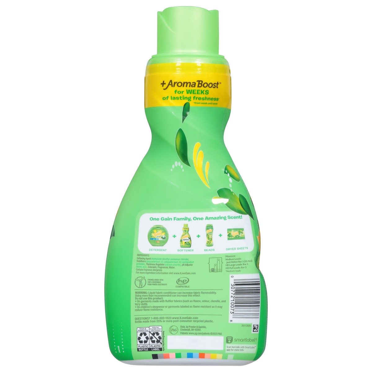 slide 6 of 13, Gain Liquid Fabric Softener, Original Scent, 35 FL OZ LIQ., 48 Loads, Smooth Touch - softness you can feel, 1.1 qt