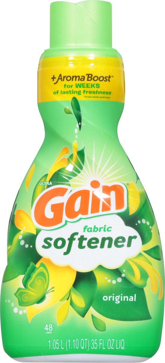slide 10 of 13, Gain Liquid Fabric Softener, Original Scent, 35 FL OZ LIQ., 48 Loads, Smooth Touch - softness you can feel, 1.1 qt