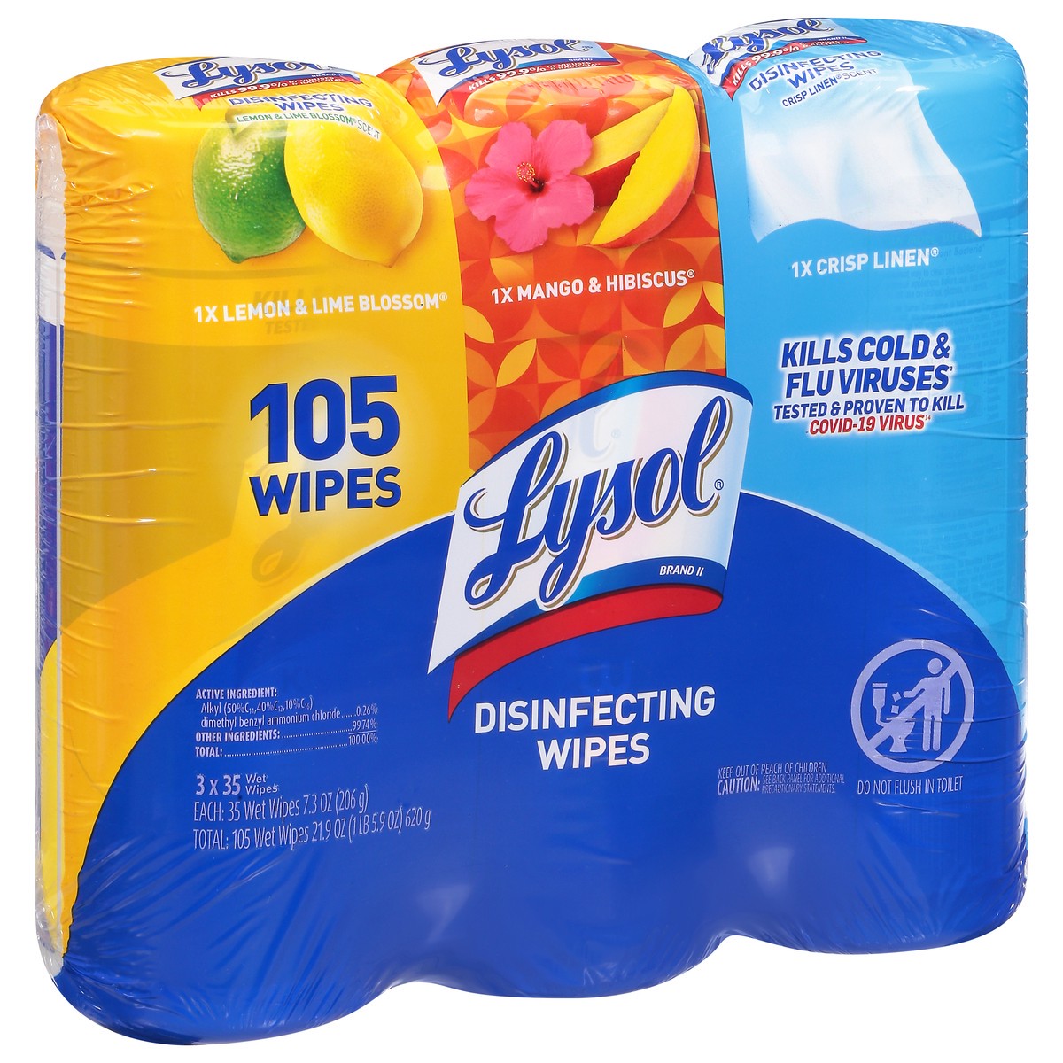 slide 6 of 9, Lysol Assorted Disinfecting Wipes 3 - 35 Wipes, 3 ct
