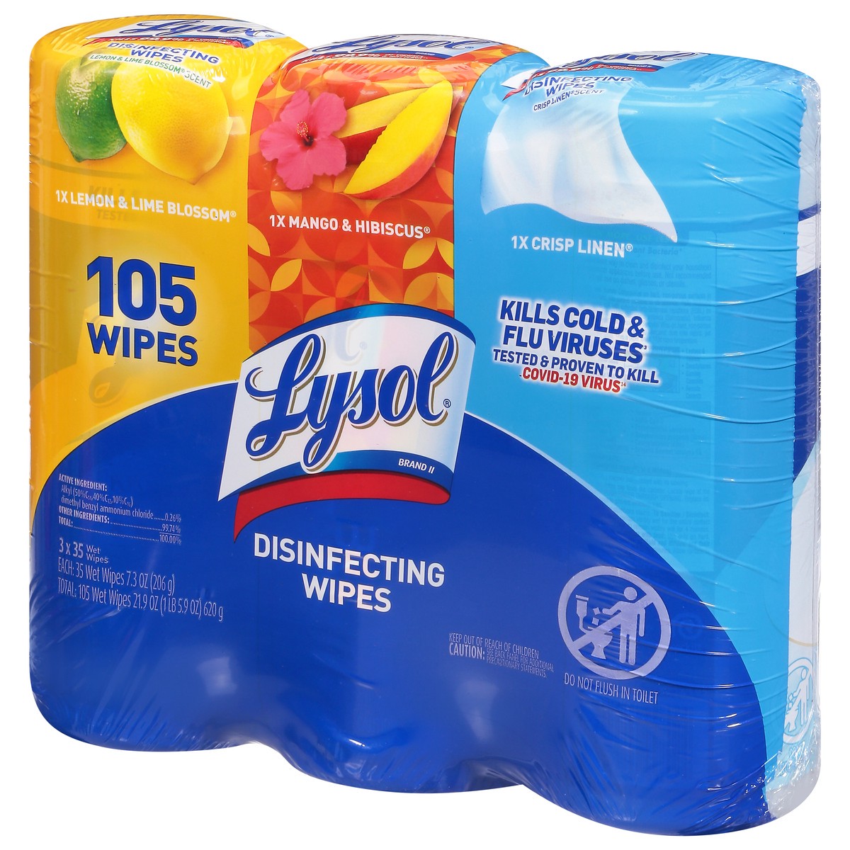slide 7 of 9, Lysol Assorted Disinfecting Wipes 3 - 35 Wipes, 3 ct