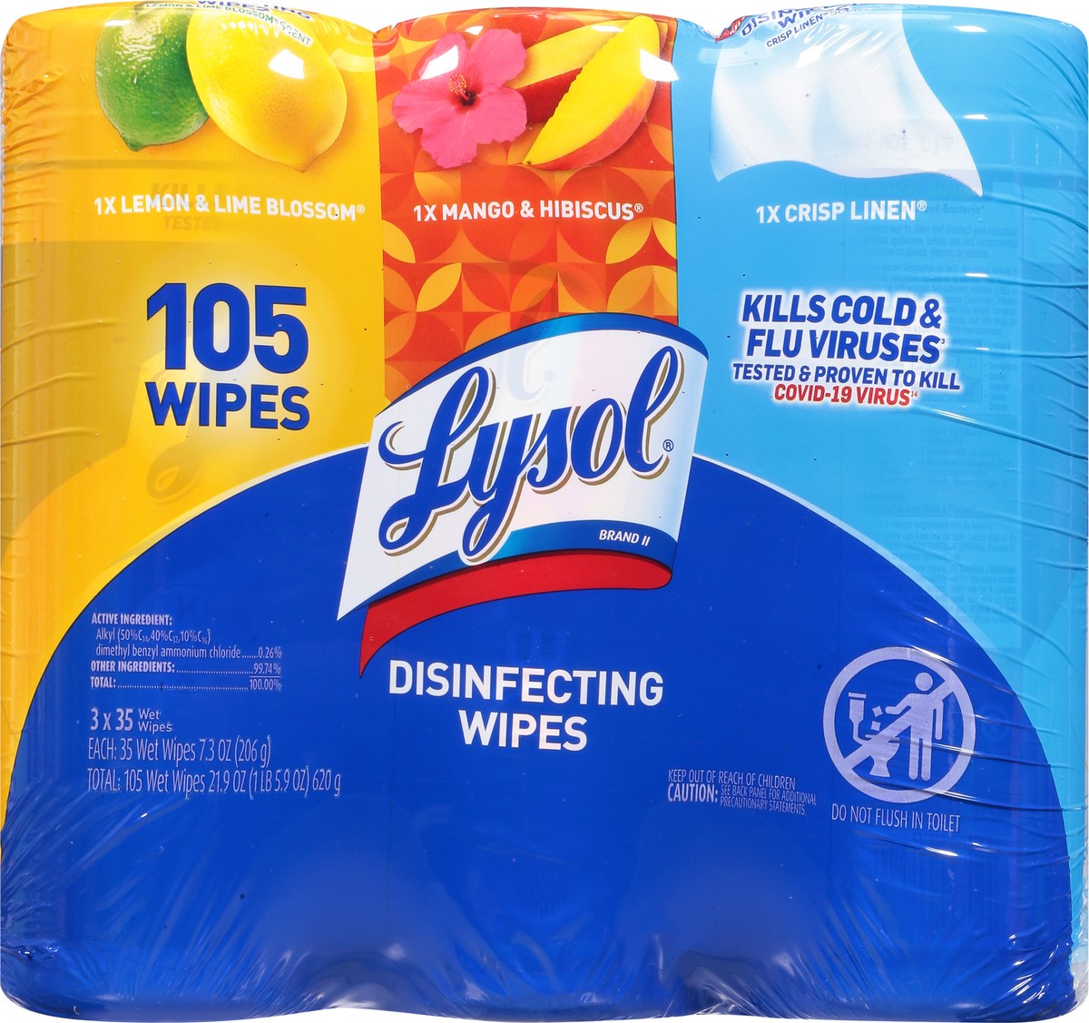 slide 5 of 9, Lysol Assorted Disinfecting Wipes 3 - 35 Wipes, 3 ct
