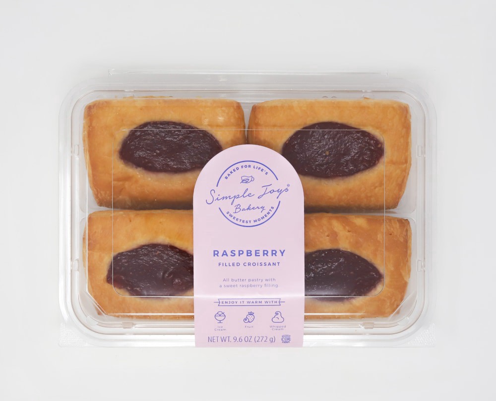 slide 1 of 1, Simple Joy's Bakery Raspberry Filled Croissants, 9.6 oz