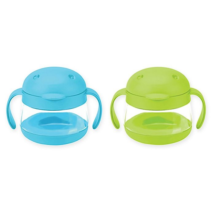 slide 1 of 2, Ubbi World Tweat Snack Container - Blue/Green, 2 ct