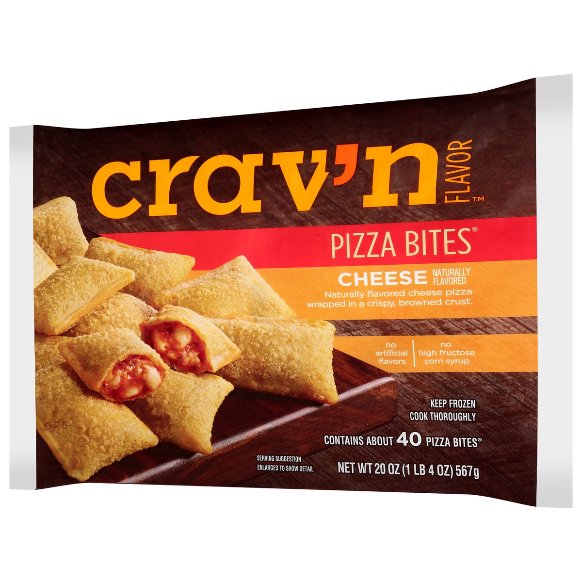 slide 2 of 9, Crav'n Flavor Cheese Pizza Bites 20 oz, 20 oz