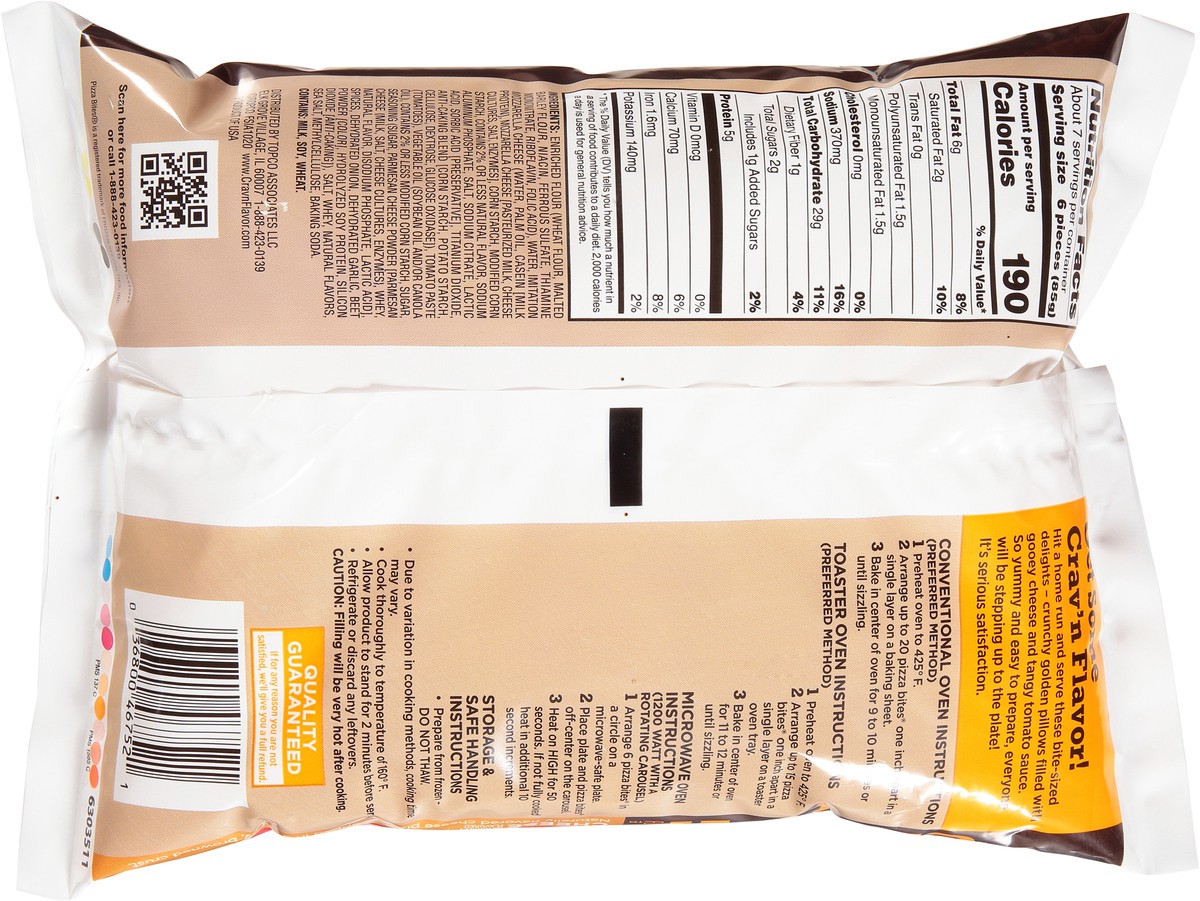 slide 6 of 9, Crav'n Flavor Cheese Pizza Bites 20 oz, 20 oz