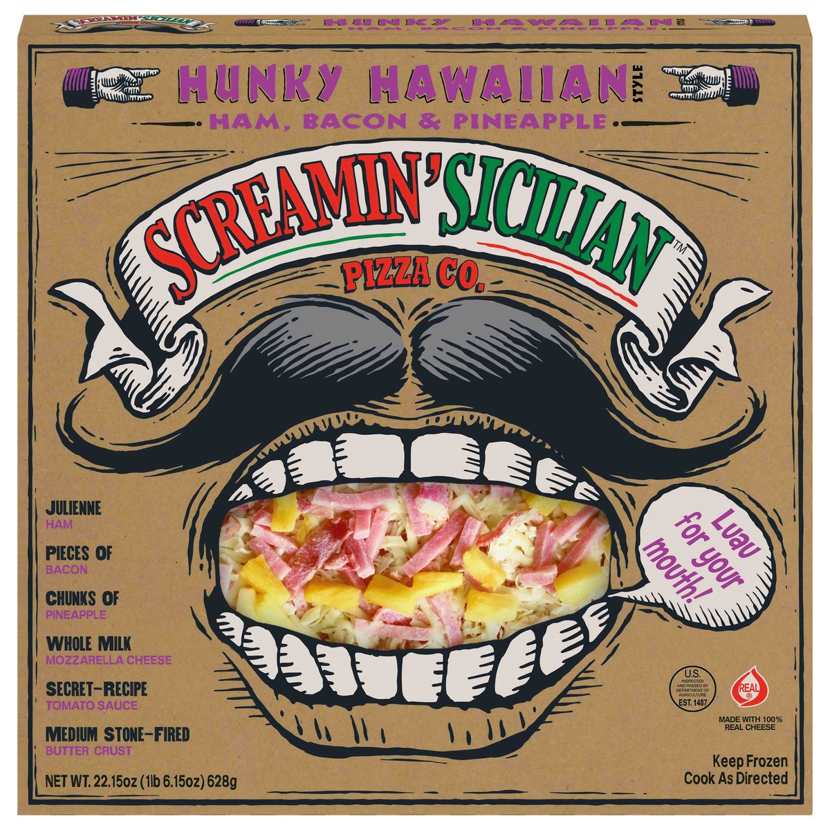 slide 1 of 1, Palermo's Screamin' Sicilian Pizza Co. Pizza, Hunky Hawaiian Style, 22.15 oz