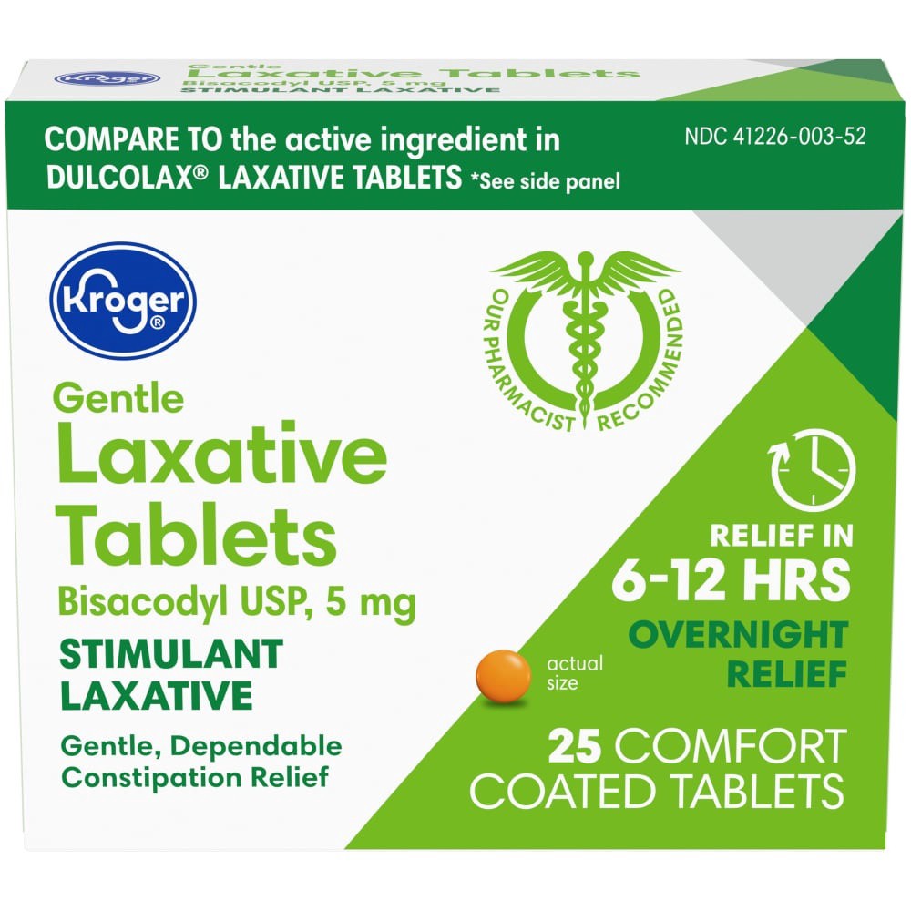 slide 1 of 6, Kroger Gentle Laxative Comfort Coated Tablets, 25 ct