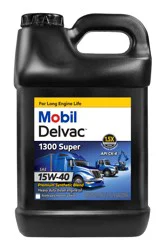 Mobil Delvac 1300 Super Heavy Duty Premium Synthetic Blend Diesel Engine Oil 15W-40, 2.5 gal