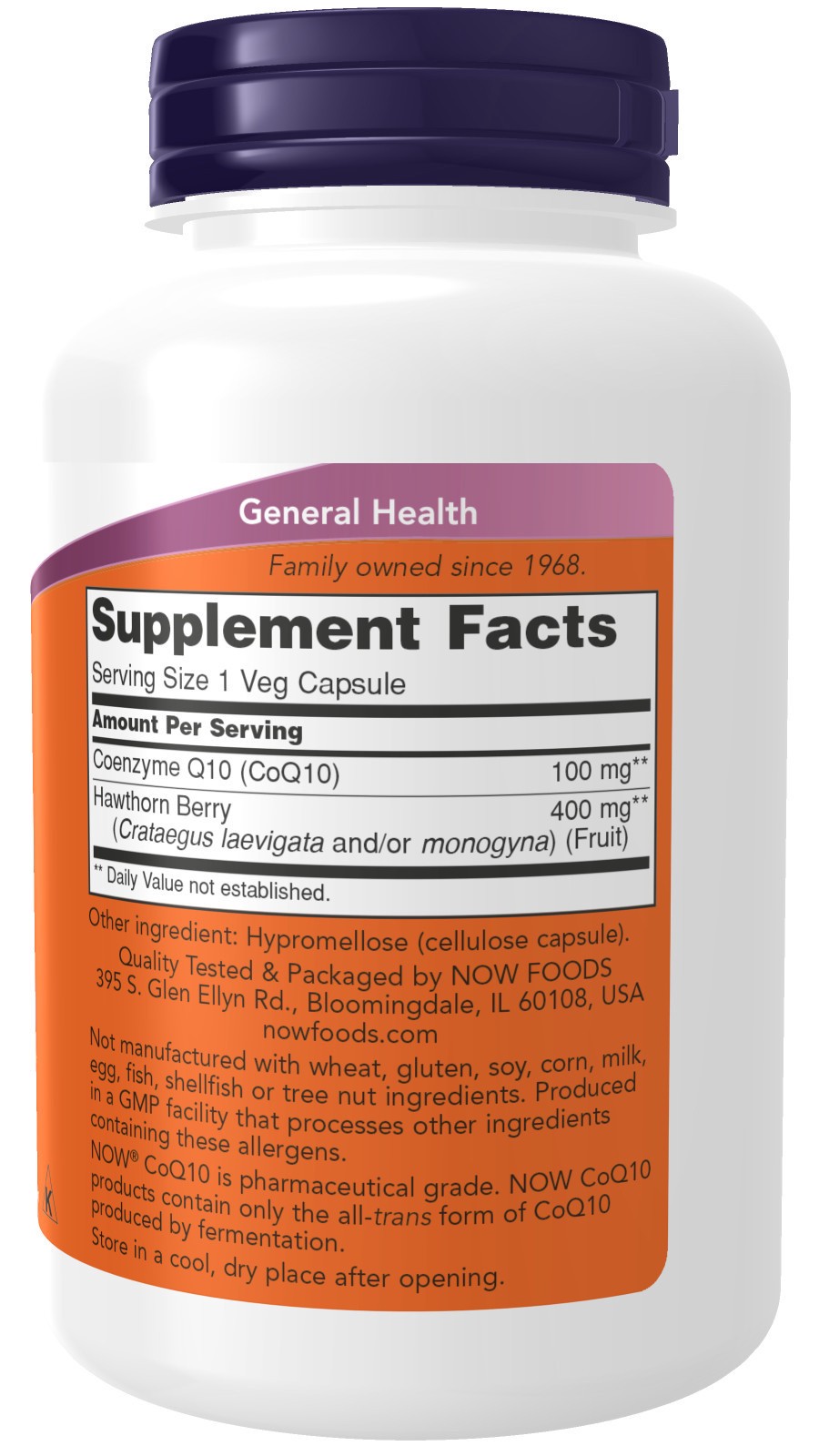 slide 4 of 4, NOW CoQ10 100 mg with Hawthorn Berry - 180 Veg Capsules, 180 ct