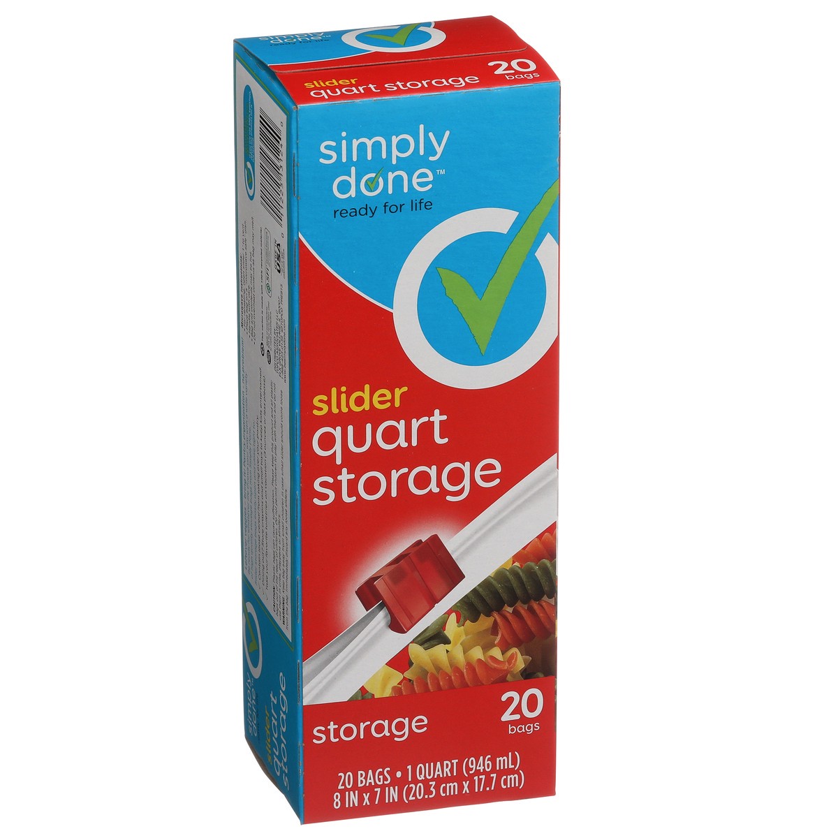 slide 3 of 9, Simply Done Slider Quart Storage Bags, 1 qt