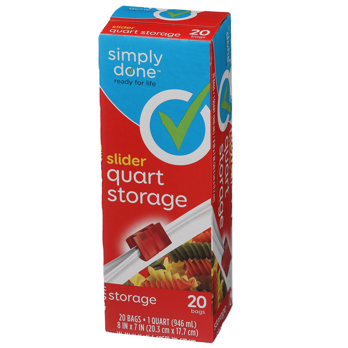 slide 5 of 9, Simply Done Slider Quart Storage Bags, 1 qt