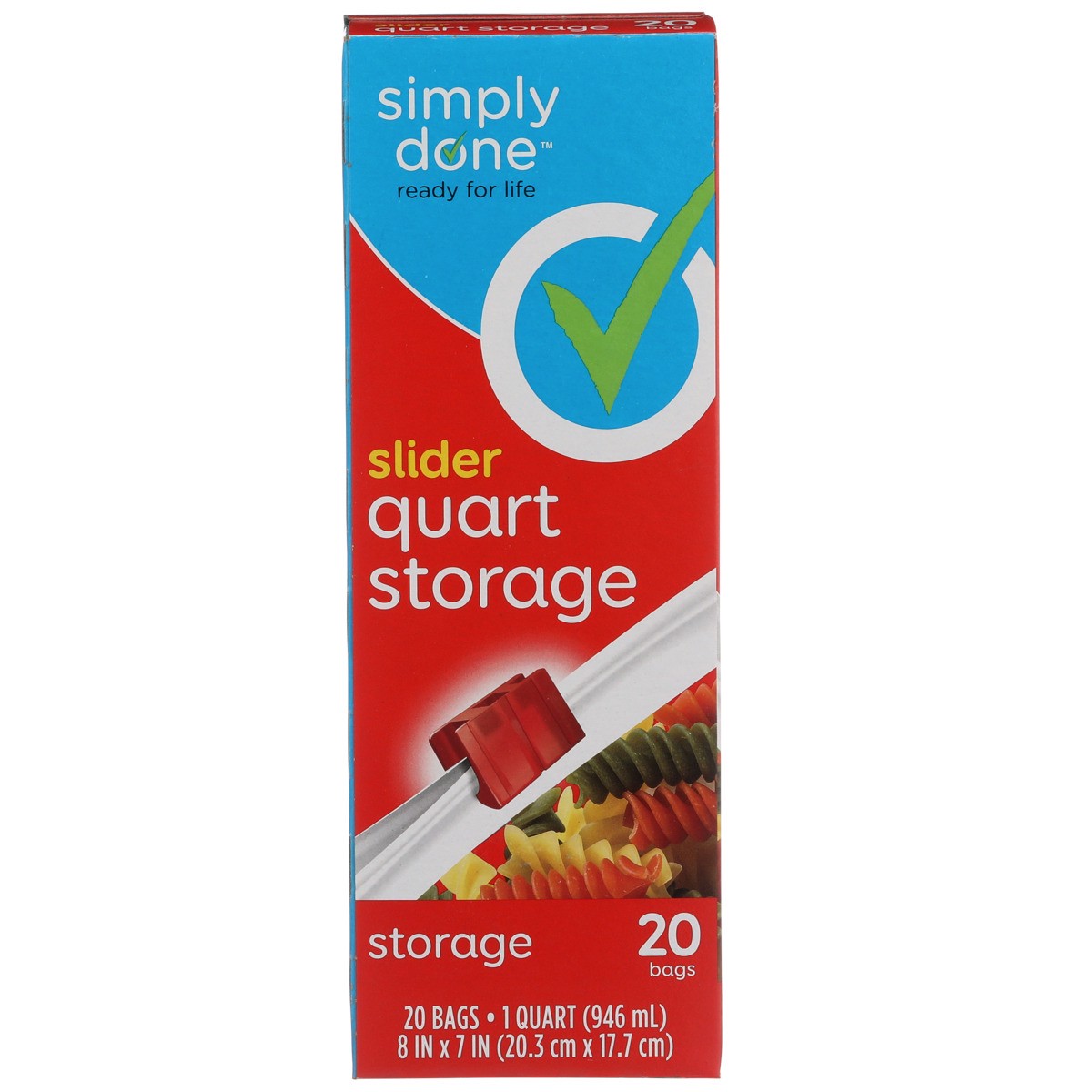 slide 9 of 9, Simply Done Slider Quart Storage Bags, 1 qt