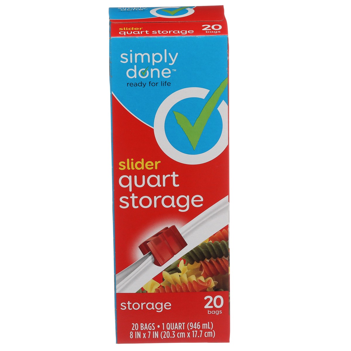 slide 1 of 9, Simply Done Slider Quart Storage Bags, 1 qt