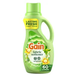 Gain Liquid Fabric Softener, Original Scent, 44 FL OZ LIQ., 60 Loads, Smooth Touch - softness you can feel