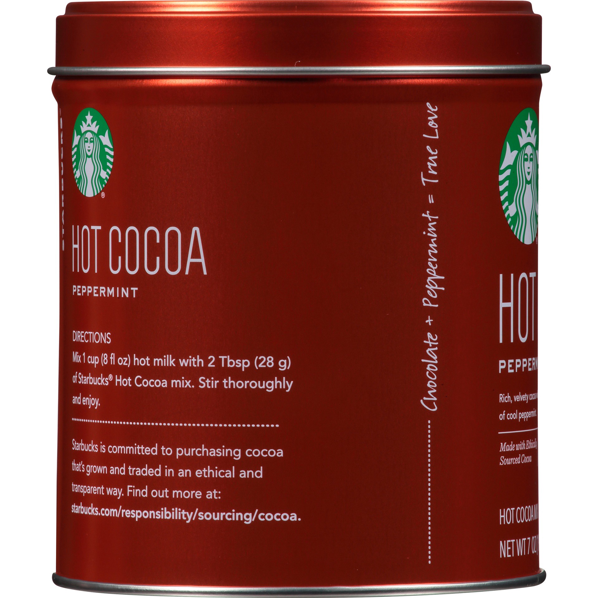 slide 3 of 6, Starbucks Peppermint Hot Cocoa Tin - 7 oz, 7 oz