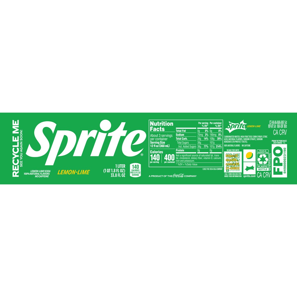 slide 11 of 13, Sprite Bottle- 1 liter, 1 liter