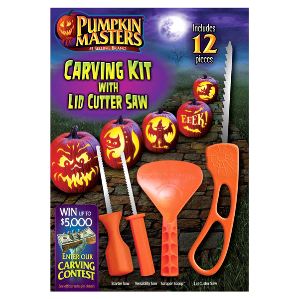 slide 1 of 6, Pumpkin Masters Pumpkin Carving Kit With Lid Cutter Saw, 17 ct