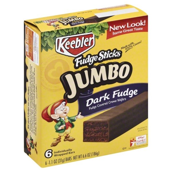 slide 1 of 6, Keebler Original Jumbo Fudge Sticks, 6.6 oz