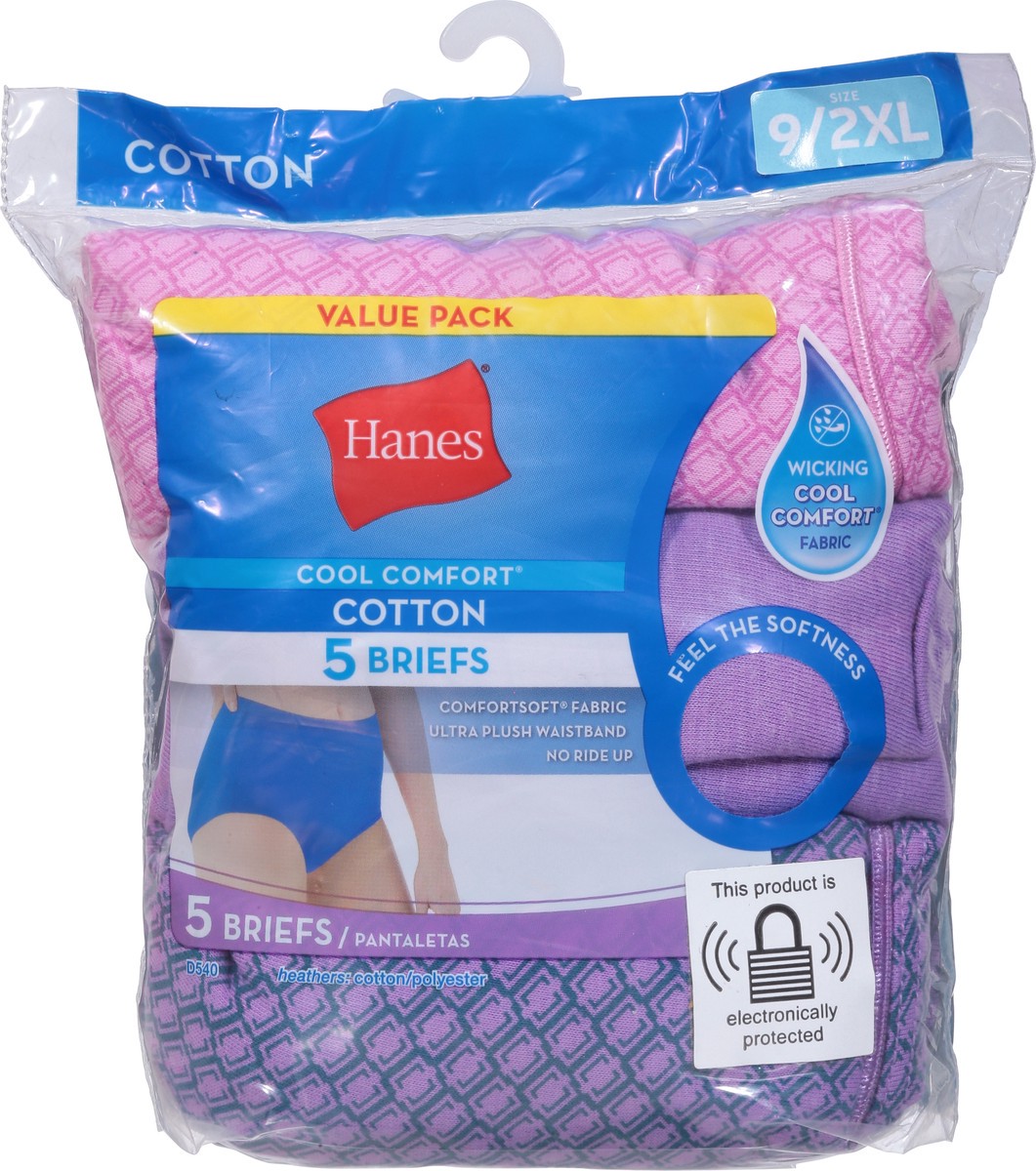 slide 9 of 9, Hanes Tagless Cotton Briefs 9/2XL 5 ea, 5 ct