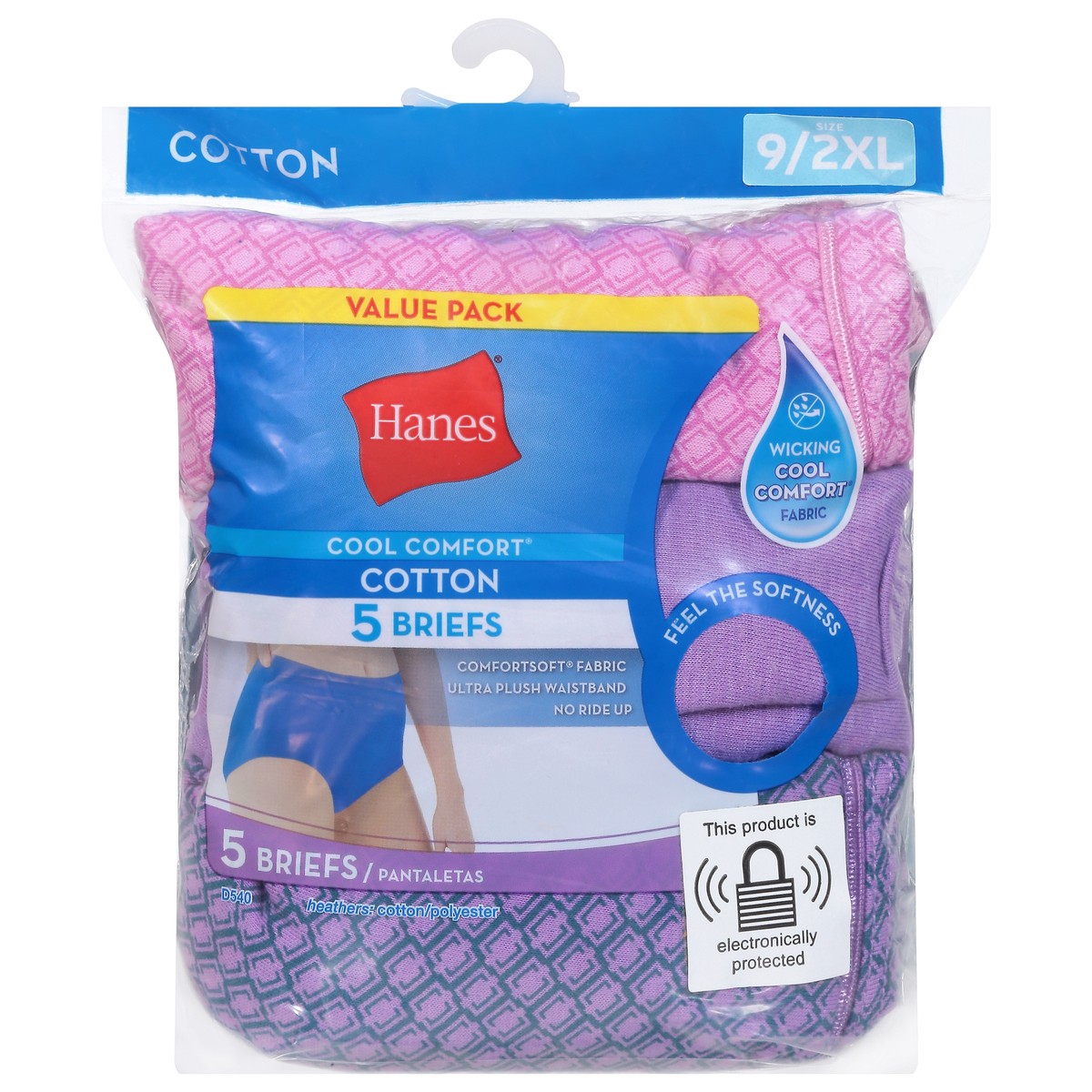 slide 8 of 9, Hanes Tagless Cotton Briefs 9/2XL 5 ea, 5 ct