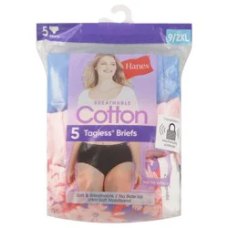 Hanes Tagless Cotton Briefs 9/2XL 5 ea