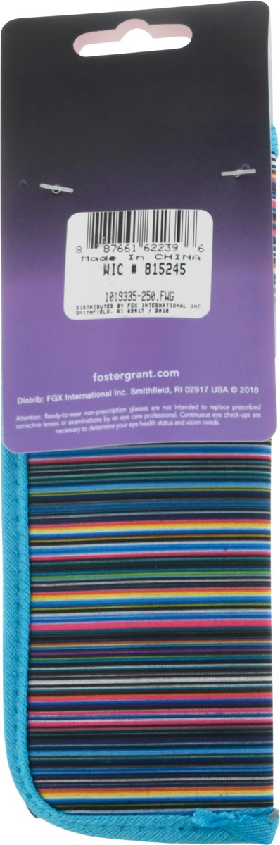 slide 8 of 11, Foster Grant Brianna Reading Glasses Blue, 1 ct