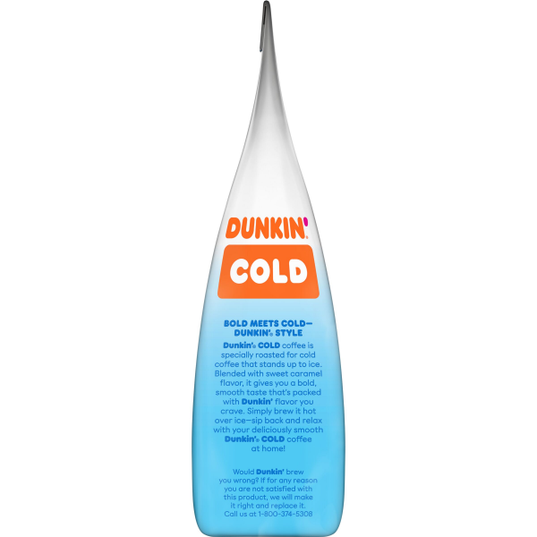slide 16 of 22, Dunkin' Dunkin’ Cold Caramel Flavored Ground Coffee, 10 oz. Bag, 10 oz