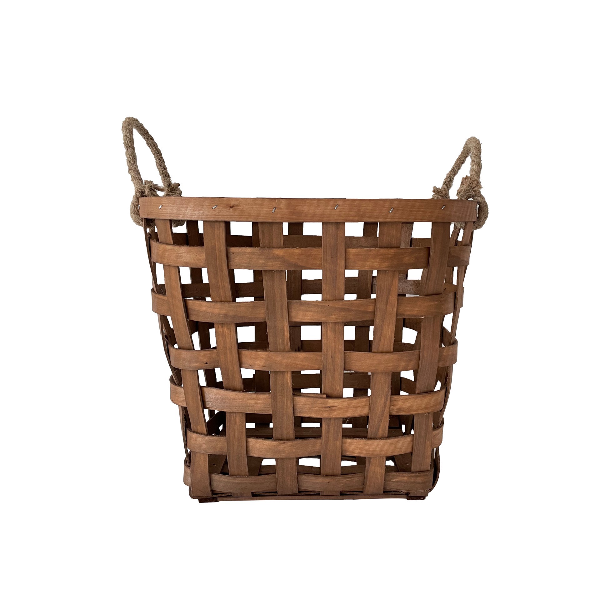 slide 3 of 3, 13.5" Brown Chipwood Basket With Rope Handles By Ashland, 13.5 in x 12 in