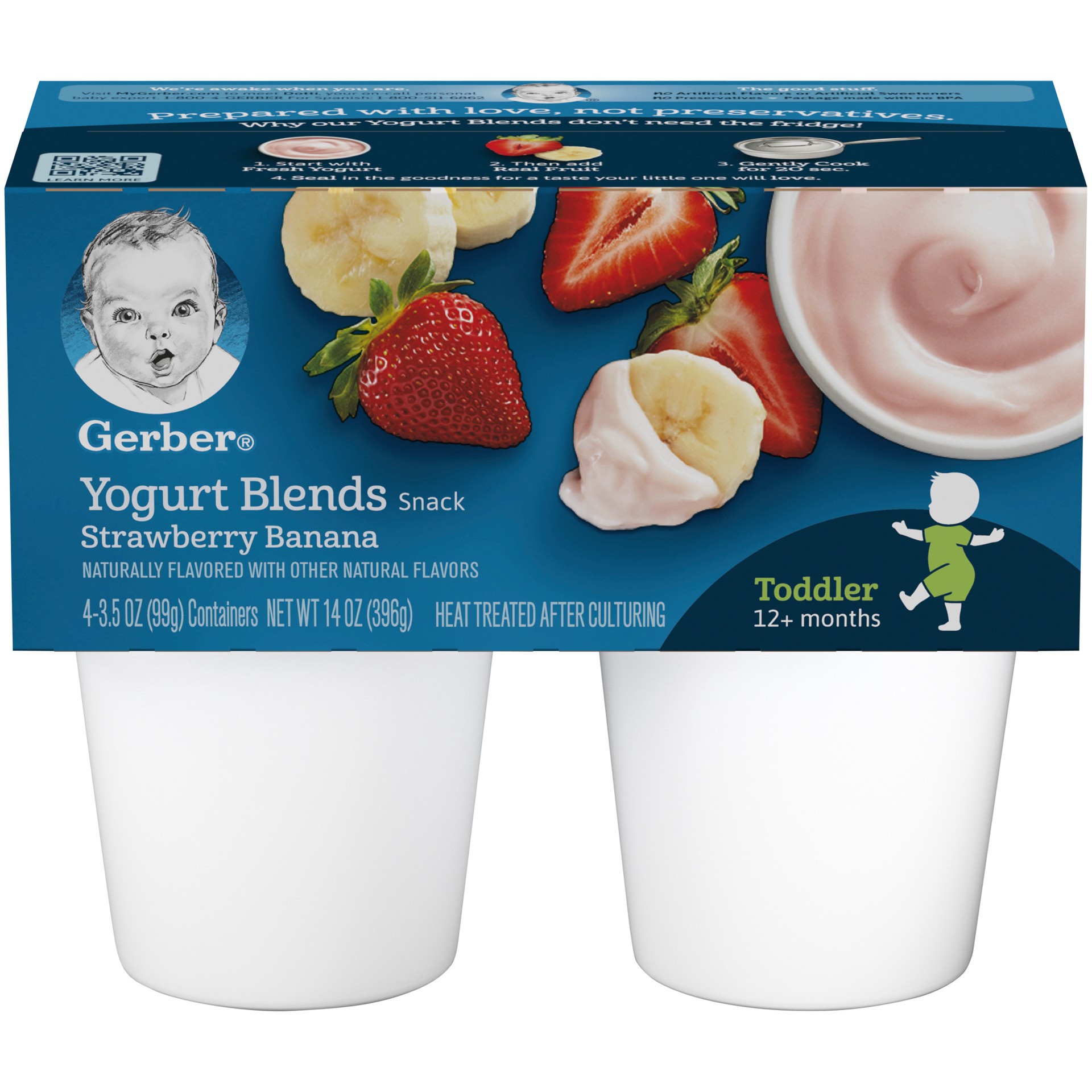 slide 1 of 5, Gerber Yogurt Blends Snack Strawberry Banana, 4 ct; 3.5 oz