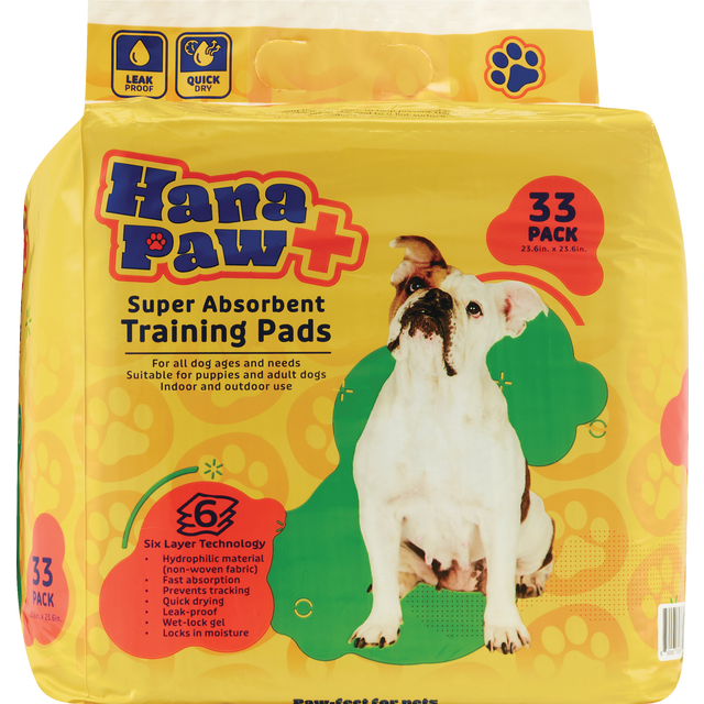 slide 1 of 1, PET - MISC Hana Paw Plus Super Absorbent Training Pads, 33 Ct, 33 ct