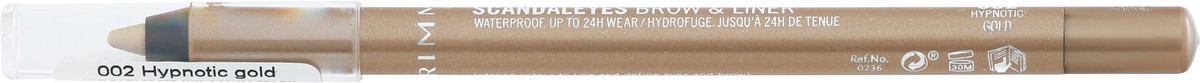 slide 7 of 12, COTY RIMMEL LONDON RIM Scandaleyes WP Brow and Liner Kajal Hypnotic Gold, 0.040 oz