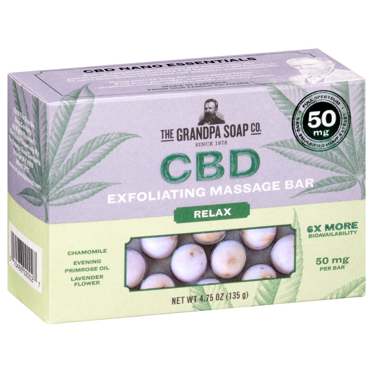 slide 6 of 9, The Grandpa Soap Co. CBD Relax Exfoliating Massage Bar 4.75 oz, 4.75 oz