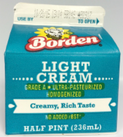slide 1 of 1, Borden Light Whipping Cream, 1/2 pint
