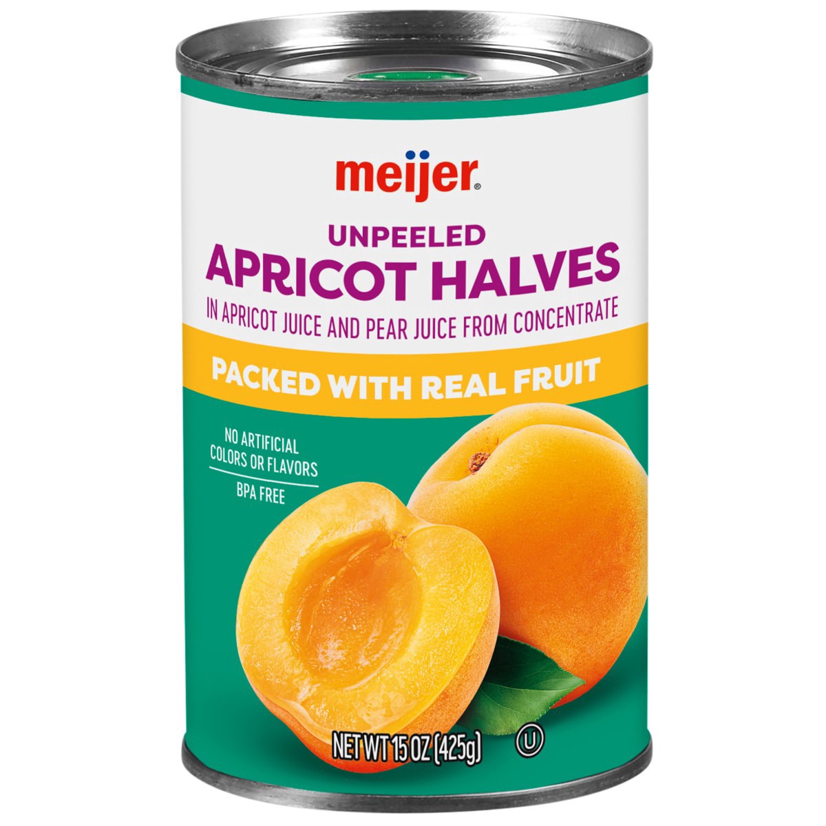 slide 1 of 5, Meijer Unpeeled Apricot Halves in 100% Juice, 15 oz