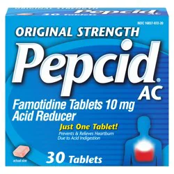Pepcid AC Original Strength Heartburn Medicine, 10mg Famotidine, 30 ct