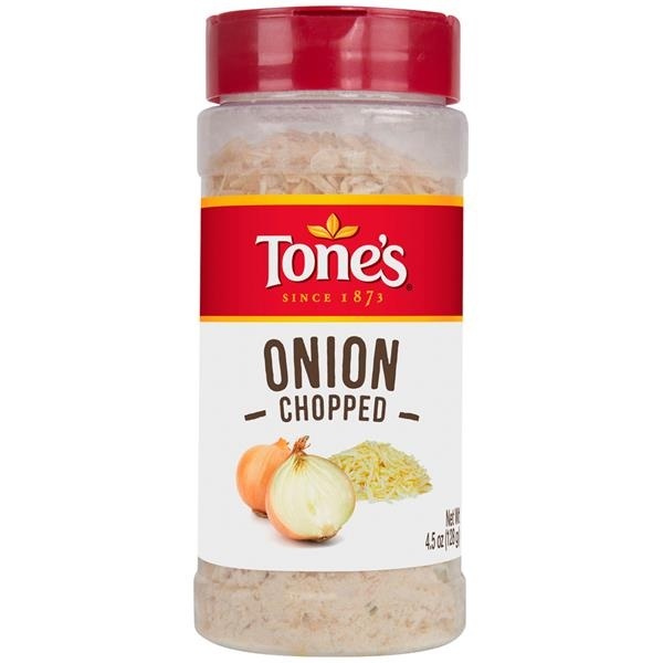 slide 1 of 1, Tone's Chopped Onion, 4.5 oz